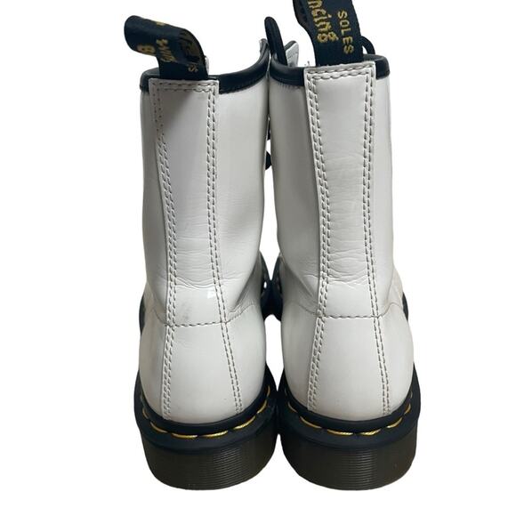 Doc‎ Martens 1182 White Patent Combat Boots Size 8 - Picture 4 of 13